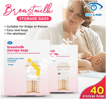 Boots Breastmilk Storage Bags 40 Count - (Made In Thailand) Imported From Uk
